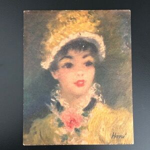 Vintage Portrait Art Print Signed